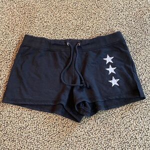 So Nikki Black Drawstring Shorts w/ Silver Stars Size Sm in Like New Condition
